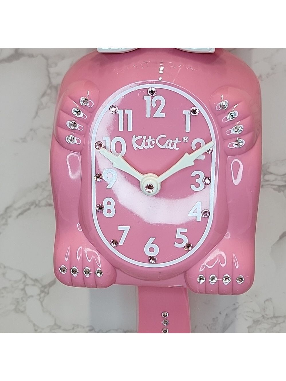 Jeweled Strawberry Ice Pink Kit-Cat Klock clock SUPER RARE - Picture 8 of 10